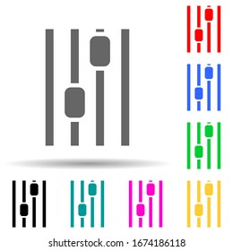voice settings multi color style icon. Simple thin line, outline vector of web icons for ui and ux, website or mobile application