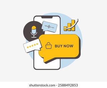 Voice shopping simplifies online purchases using voice commands. Smart assistants process orders, enhancing e-commerce with hands-free convenience, AI-powered recommendations and seamless transactions