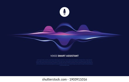 voice smart assistant with abstract soundwave 