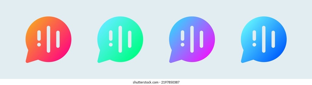 Voice solid icon in gradient colors. Sound wave signs vector illustration.