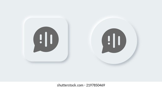 Voice solid icon in neomorphic design style. Sound wave signs vector illustration.