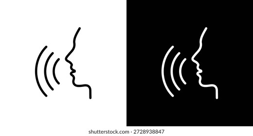 Gráfico de icono de comando de sonido de voz, trazo editable. Conveniente para el diseño del Sitio web, logotipo, App, Plantilla, y ui ux.