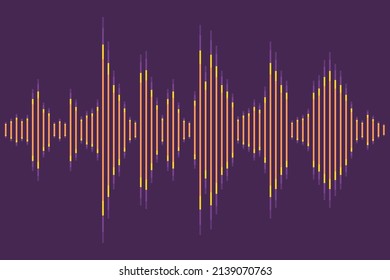 Voice sound display. Audio graph of waveform equalizer. Audio levels vector.