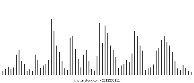 Voice sound display. Audio graph of waveform equalizer. Audio levels isolated graph vector.