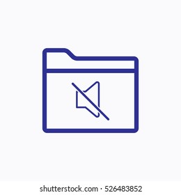 Voice Sound and Folder Outline Design Vector 