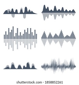 Voice sound music shapes vector abstract collection