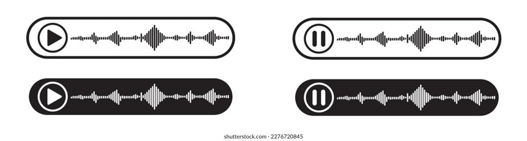 Voice Sound, Vektorsymbol. Schalllinienwelle der Schallnachricht. Auf weißem Hintergrund
