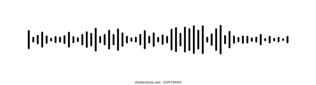 Voice sound waves. Audio social message. Speech bubble notification. Podcast soundwave line. Media recording chart. Volume equalizer with stereo noise. Shape of mobile talk track. Vector illustration