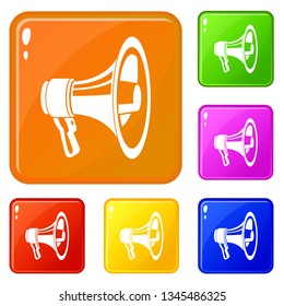 Voice speaker icons set collection vector 6 color isolated on white background