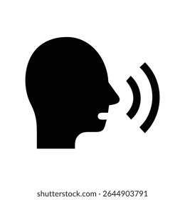 "Voice Speaking Icon with Sound Waves"