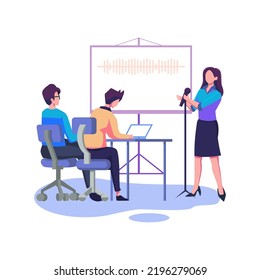 Diseño de ilustraciones de estilo plano de formación de voz y voz