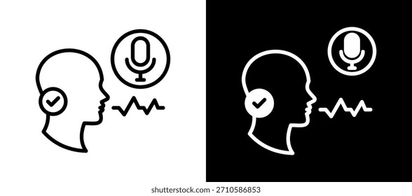Vektorgrafik mit dem Symbol für Sprachtechnologie (Whiteblack)