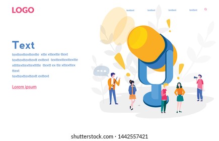 Voice Technology, Personal assistant, Sound wave intelligent technologies. microphone and team work, smart speaker. Voice activated digital assistants, Vector illustration for social media, web, print