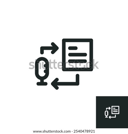 Voice to text  converter icon isolated on white background. Vector illustrations are made with vector-based software, not AI generated results.