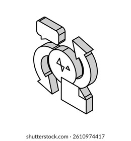 voice to text converter isometric icon vector. voice to text converter sign. isolated symbol illustration
