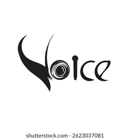 a voice text icon with speaker and mic icons without background