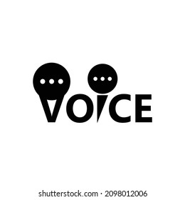 Voice text lettering Design on white background