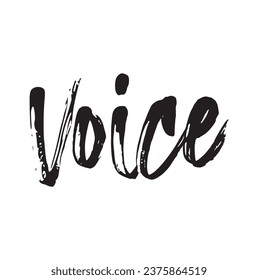 voice text on white background.