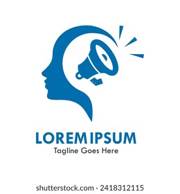 Ilustración del logotipo de diseño de voz de pensamiento