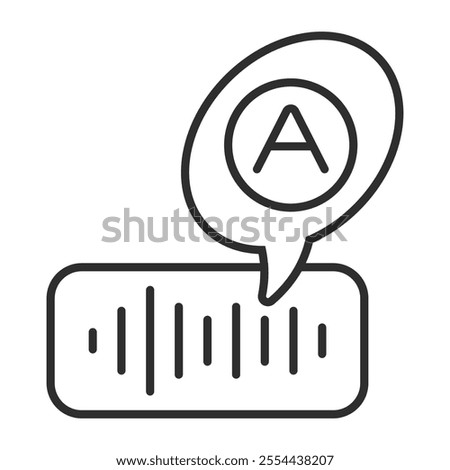 Voice translation icon, Language learning symbol outline icon, editable vector illustration and transparent graphic element. Isolated on white background