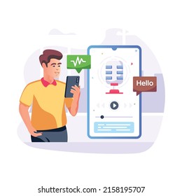Voice translation illustration in flat style 

