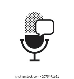 Ilustración vectorial de diseño de icono de traducción de voz