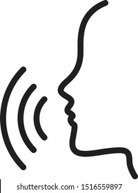 Voice vector icon. Speech person sign. Talk speak logo. 