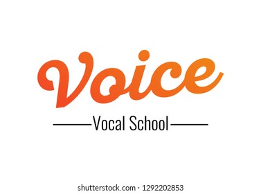 Voice - vector logo for Vocal School. Style Design of emblem on white transparent background.