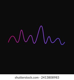 Voice wave icon. Flat, purple, voice message design, voice wave icon. Vector icon