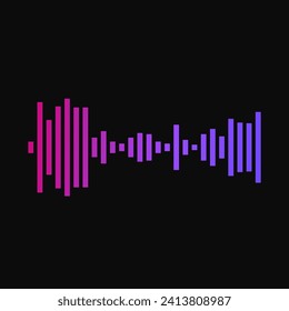 Voice wave icon. Flat, purple, voice wave icon, voice message design. Vector icon