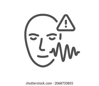 Voice wave line icon. Face scan sign. Voice verification symbol. Quality design element. Linear style voice wave icon. Editable stroke. Vector