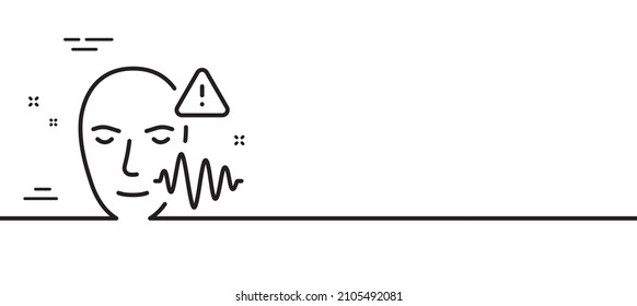Voice wave line icon. Face scan sign. Voice verification symbol. Minimal line illustration background. Voice wave line icon pattern banner. White web template concept. Vector