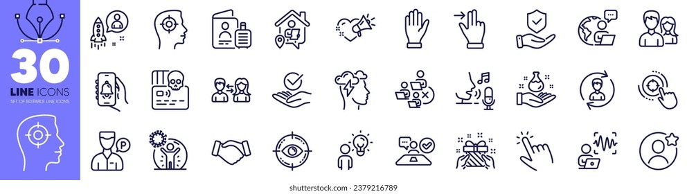 Voice wave, Love message and Work home line icons pack. Cyber attack, Remove team, Approved web icon. Recruitment, Group people, Chemistry lab pictogram. Teamwork, Job interview, Handshake. Vector