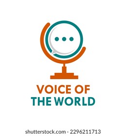 Ilustración del logotipo de diseño de voz del mundo