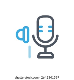 estilo de ilustração de vetor de ícone de comando de voz