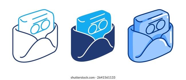 Voicemail 3d icon vector style for communication user interface Blue, Dualline, Dualtone style.