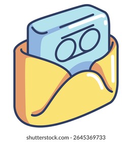 Estilo vetorial do ícone 3d do correio de voz para a interface de usuário de comunicação Estilo de cor linear.