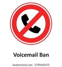 Voicemail Ban Vector Icon which can easily modify or edit

