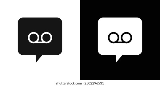 Voicemail icon (2) logo sign vector outline in black and white color