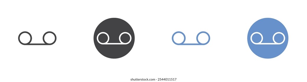 Voicemail-Symbol Flaches Set in schwarz-weißer Farbe