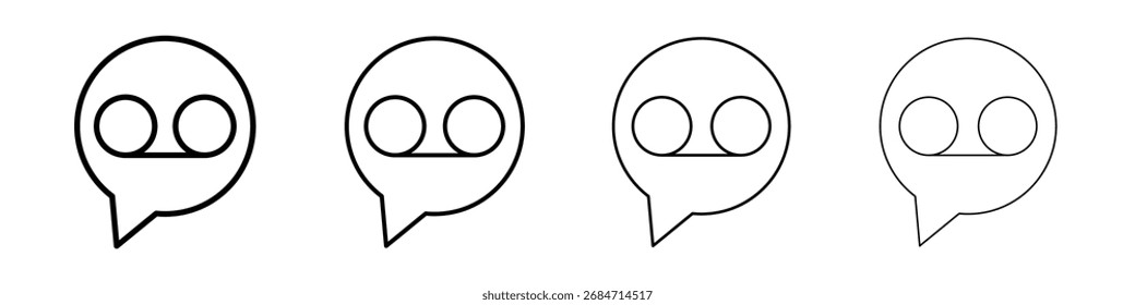 Voicemail icon Flat thin line vector illustration art outline set