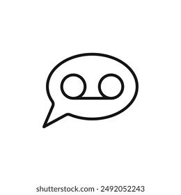 Voicemail icon outline collection in black and on white background