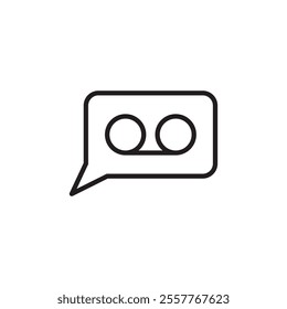 Voicemail icon Outline vector for web ui