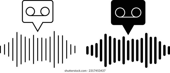 Voicemail-Symbol, einfache, trendige, flache Linie und solide einzelne Vektorgrafik auf weißem Hintergrund. Für Apps, Logo, Websites, Symbol, UI, UX, Grafik und Web-Design. EPS10.