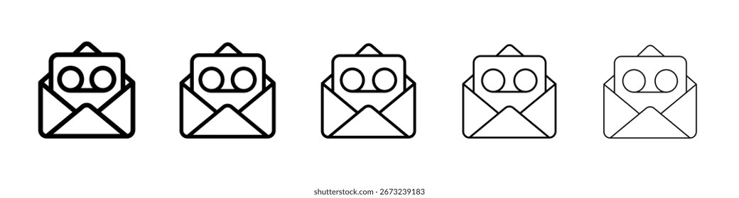 Voicemail icon thin line outline set or collection