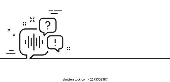 Voicemail line icon. Audio message sign. Listen music symbol. Minimal line illustration background. Voicemail line icon pattern banner. White web template concept. Vector