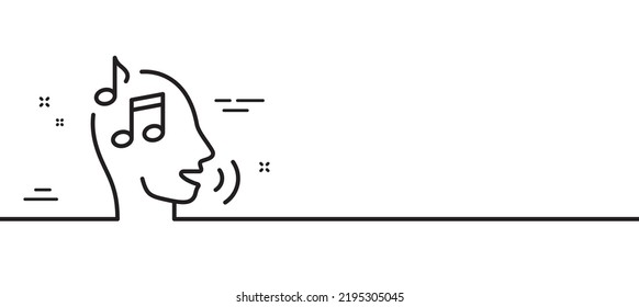 Voicemail line icon. Audio message sign. Singing symbol. Minimal line illustration background. Voicemail line icon pattern banner. White web template concept. Vector
