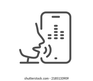 Voicemail line icon. Record phone voice sign. Cellphone mic symbol. Quality design element. Linear style voicemail icon. Editable stroke. Vector