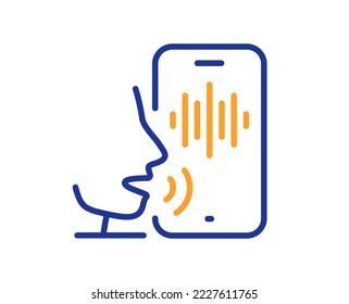Voicemail line icon. Record phone voice sign. Cellphone mic symbol. Colorful thin line outline concept. Linear style voicemail icon. Editable stroke. Vector