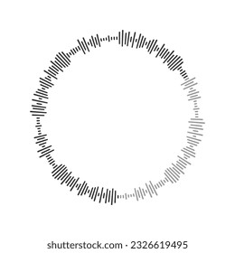Sprachnachricht, Sounddatei, Equalizer-Rhythmus in Ringform. Runde Audio-Ladebalken-Symbol. Online-Messenger, Podcast oder Radio Mobile App, Media Player Element. Vektorgrafik-Illustration